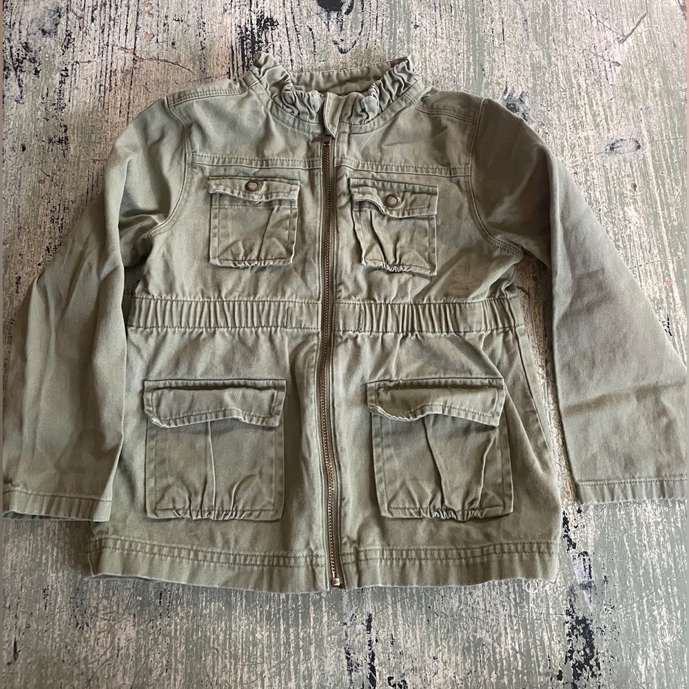 Genuine Kids from Oshkosh. Sage green denim jacket with pockets. 5T